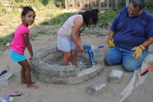 First some glue and then some blocks.