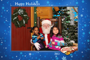 Lili and Naomi w/Santa - December, 2013