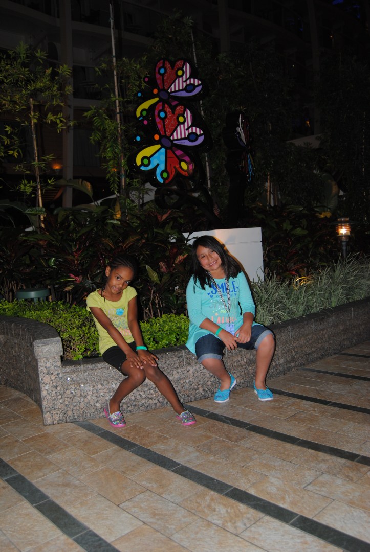 My beautiful girls in Central Park on Allure of the Seas.