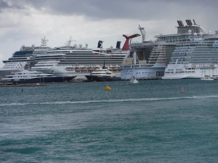 Look at all those ships! We were on Allure of the Seas. She was the largest of them all.
